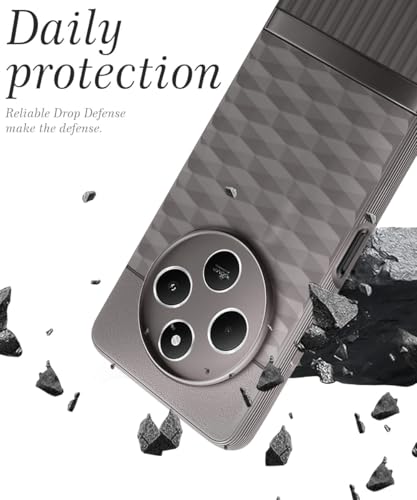 Image of WOW IMAGINE Back Cover for Redmi A4 5G | Poco C75 | 14C 5G | Poco M7 with Hexa Cube Design | Ultra Slim Rubberised Case | Inner Velvet Fabric | Silicone Flexible Mobile Case | Camera Protection - Grey