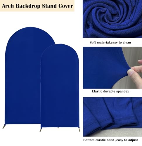HAINARverS Set of 2 Wedding Spandex Arch Cover,Royal Blue,6FT/7.2FT by HAINARverS - Used condition - Image 4