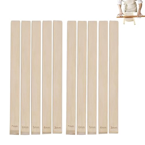 Guides pour rouleau à pâtisserie, 10 pièces, baguettes de guidage pour rouleau à pâtisserie, 3/4/5/6/7 mm, bâtonnets rectangulaires en argile pour...