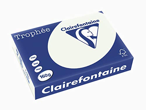 Clairefontaine 1051C - Ries mit 250 Blatt Druckerpapier / Kopierpapier Trophée, DIN A4 (21x29,7 cm), 160g, Lindgrün Pastellfarbe, 1 Ries