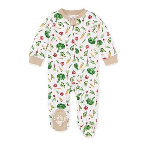 Image of Burt's Bees Baby Boys Sleep and Play PJs, 100% Organic Cotton One-Piece Zip Front Romper Jumpsuit Pajamas