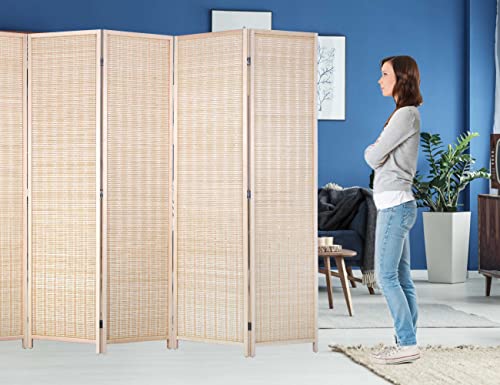 6 Panel Bamboo Room Divider 6 Ft Tall 8.8 Ft Wide Room Dividers a...