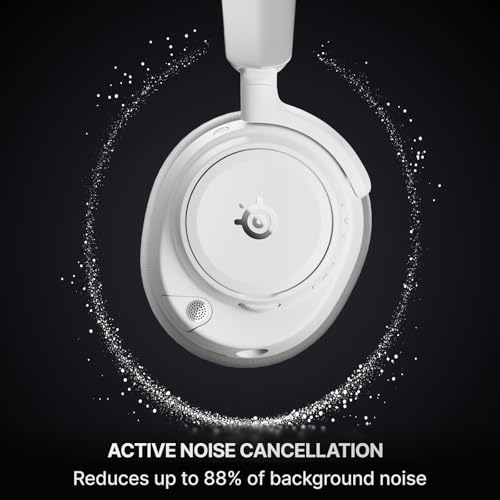 Image of SteelSeries Arctis Nova Pro Omni - Hi-Res Wireless Gaming Headset, 96kHz /24bit, ANC, ClearCast Pro Mic, AI Noise Rejection, Mobile App, Mix 2.4GHz + BT, OmniPlay PC+PlayStation+Xbox - White