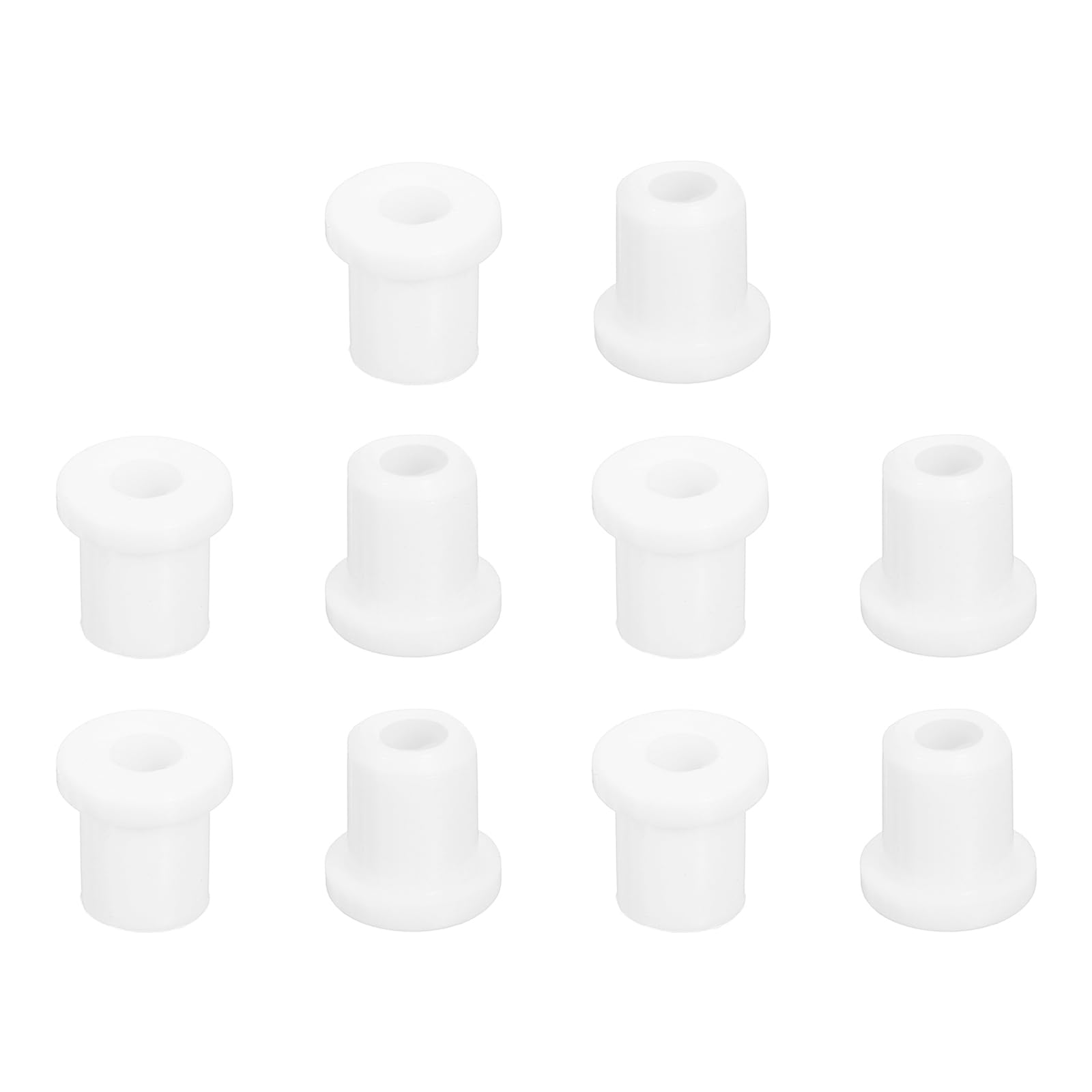 sourcing map 18Pcs Rubber Grommets 5mm Drill Hole, 3mm ID Hole Top Hat Grommet White Silicone Rubber Hole Plug Gasket for Wiring, Automotive