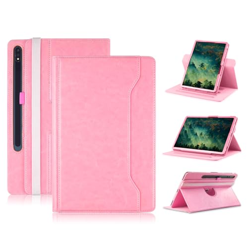 Coque Samsung Galaxy Tab S9 FE Plus rotative 360 rose pour travailler au bureau