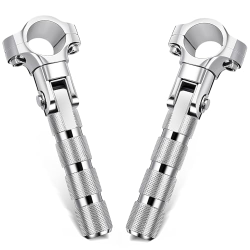PBYMT Highway Footpegs, 1" & 1.25" Highway Pegs Stainless Steel CNC Aluminum Adjustable Fit for Harley Davidson Street Glide Road King Road Glide Softail Dyna Sportster Engine Guard Chrome