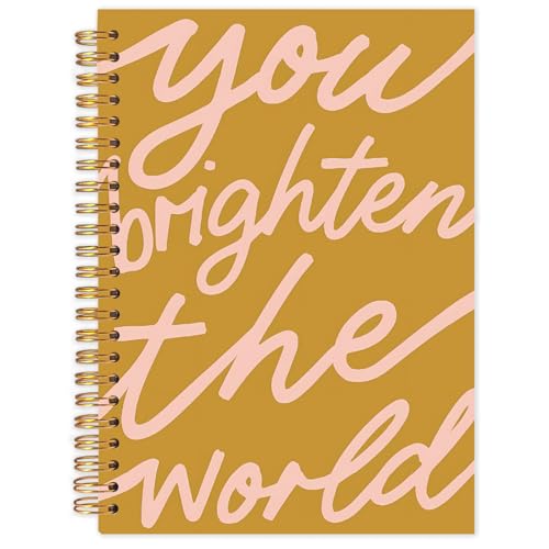 FDHSPAAM Inspirational Spiral Journal Notebook 5.5x8.3in, You Brighten the World,Positive Gifts for Women, Affirmation Journal for Women, Motivational Hardcover Notebook