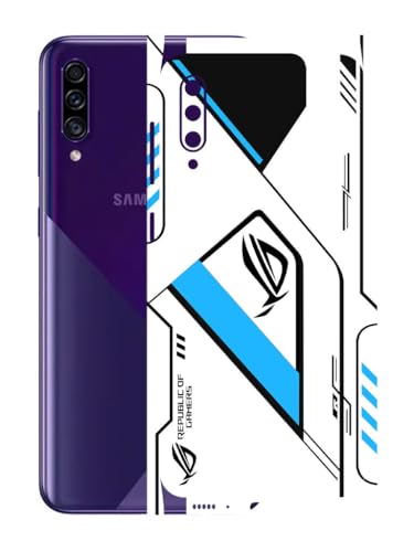 Image of AtOdds - Samsung Galaxy A30s Mobile Back Skin Sticker - Lamination - Rear Screen Guard Protector Film Wrap (Coverage - Back+Camera+Sides) (Design - RogBlue)