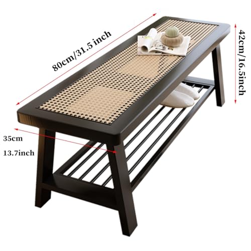 Repose-pieds ottoman en bois de noyer de 80 cm idéal devant le canapé - 3