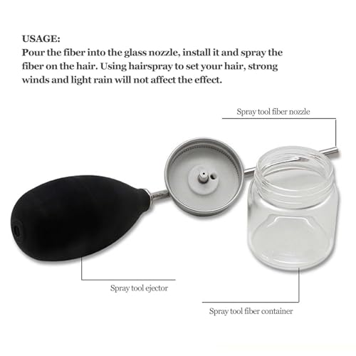 GOTOTOP Spray Bottles, Hair Spray, Hair Building Fibers Spray Bottle,Applicator Portable Hairdressing Tools, Refillable Hair Applicator Salon Hair Styling Supplies4