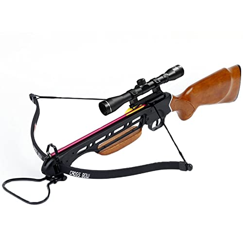 150 Lb Wood Hunting Crossbow Bow +4X32 Scope +14 Arrows +Quiver +3 Broadheads +Stringer 180 80 Lbs #TOP1