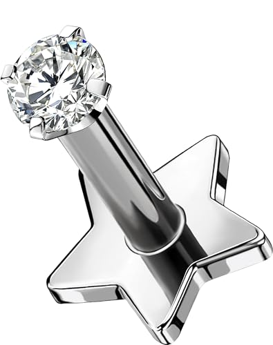 [OUFER Body Piercing] �{�f�B�s�A�X ���u���g�s�A�X�F16G/1.2mm ���b�v�o�[ �����w���b�N�X�X�^�b�h �`�^���� �g���K�X ���h�X�A�����O �j�����p 5-12mm