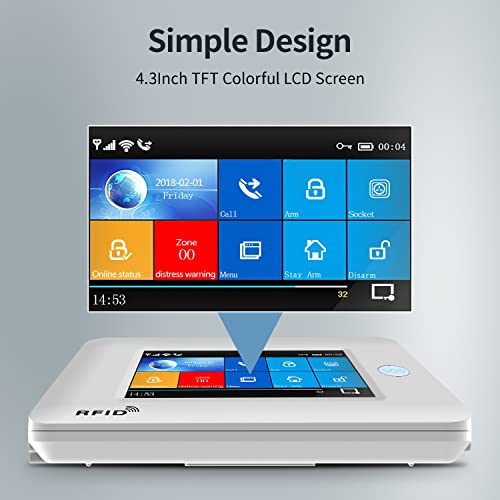 Hausalarmanlage, drahtloses 4G-WLAN-Alarmsystem mit 1080p-Überwachungskamera,...