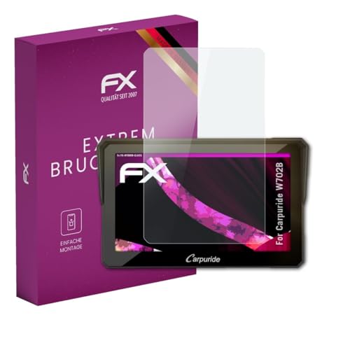 atFoliX Plastic Glass Protective Film compatible with Carpuride W702B Glass Protector, 9H Hybrid-Glass FX Screen Protector