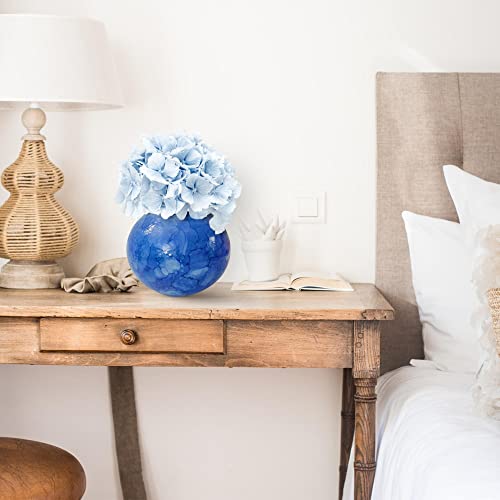 Blue Glass Vase – Modern and Vibrant Flower Vase – Unique Room Decor Centerpiece - Image 6