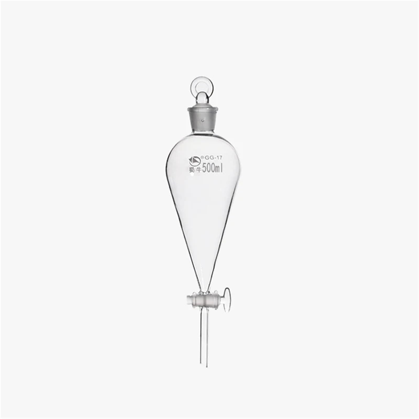 2 unids/Lote Laboratorio 500ml Embudo cónico Separador en Forma de Pera de Vidrio con pistón de Vidrio cristalería de Laboratorio