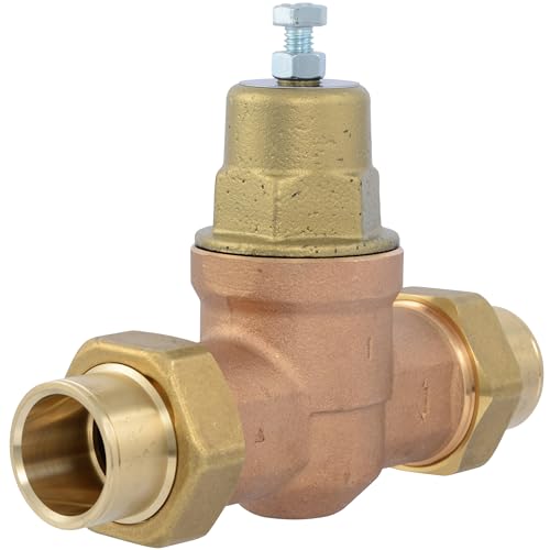 Cash Acme EB45 Pressure Regulating Valve, Double Union, 1 Inch Sweat, Metal Top, 60 PSI, PVA20M-DUSW-60