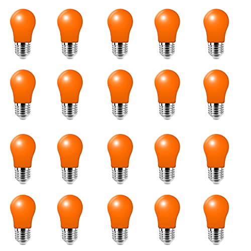 20er 3Watt LED Farbige Glühbirne E27 Mehrfarbige Glühlampe für Hochzeit Halloween Weihnachten Party Bar, Orange