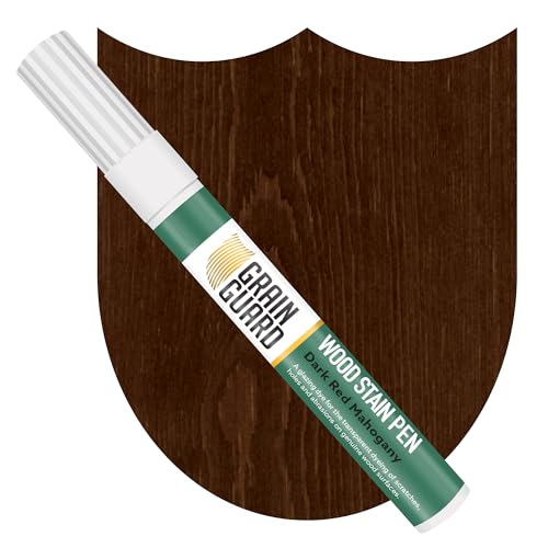 Grain Guard Wood Stain Touch-Up Marker Pens | Dark RED Mahogany | for Touching Up & Staining Scratches, Scuffs, Marks & Dents | Wooden Floors, Furniture, Doors, Windows | Fast Drying & Waterproof