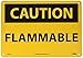 NMC C491AB OSHA Sign, Legend "CAUTION - FLAMMABLE", 14" Length x 10" Height, Aluminum, Black on Yellow
