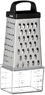 Premier Housewares 511238 Zester Grater 4 Sided Cheese Graters Graters For Kitchen Black Handle Garlic Grater Lemon Zester Grater with Handle 22 X 9 X 7
