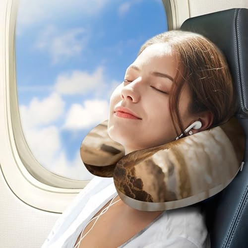 Almohada U de espuma viscoelástica 30x25 cm para viaje miniatura 3