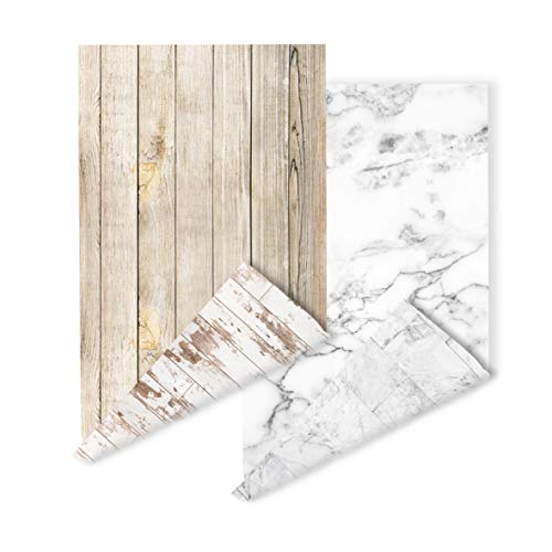 2 Pieces Pack Double Sided Background 4 Patterns: Food Photography Backdrop Gourmet Blogger