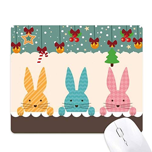 Tapis de souris Pâques en caoutchouc souple à haute adhérence avec graphisme lapin