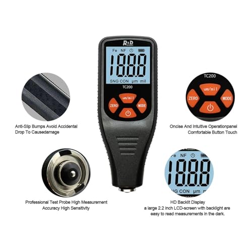 Medidor de espesor de recubrimiento TC200 con pantalla LCD miniatura 2