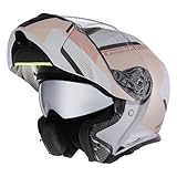 TRIANGLE Modular Motorcycle Helmets Full Face Helmet Flip Up Dual Visor for Adults Men and Women DOT Approved
