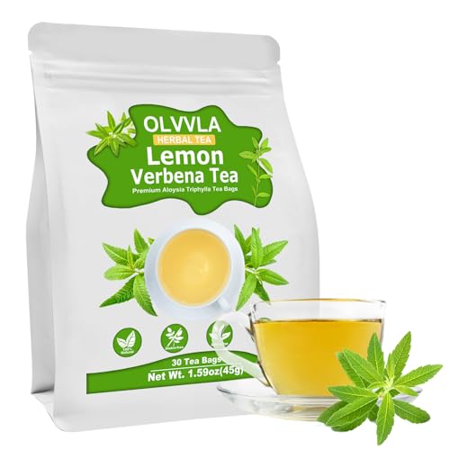 Olvvla - Premium Lemon Verbena Tea Bags - 1.5g X 30 Count - Pure Natural Cedron Herb - Caffeine-free - Non-GMO - Lemon Tea - Verbena Tea - Support Digestion & Promote Relaxation