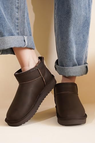 Image of Project Cloud Genuine Leather Ankle Boots for Women - Water Resistant with Memory Foam Insole Winter Boots - Trending Shoes & Comfortable Women's Ankle Boots (Hippy)