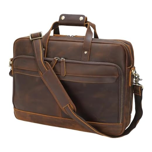 Vintage Leather Briefcase for 17" Laptops