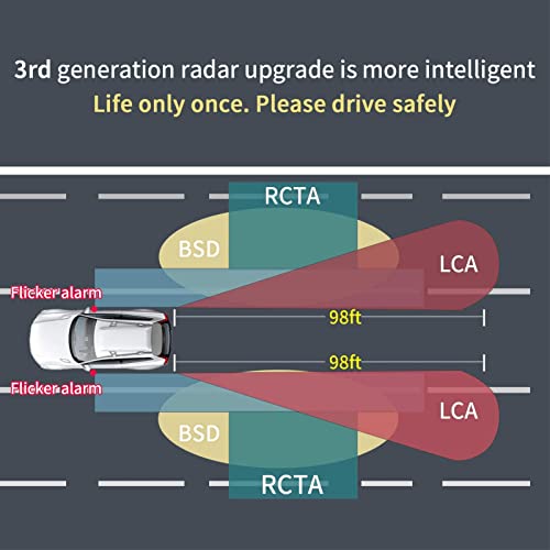 LTQSAAB Blind Spot Monitoring System, Car Blind Spot Detection System 24GHz IP67 Waterproof Intelligent Identification BSD Lane Change Assist - Thumbnail 4