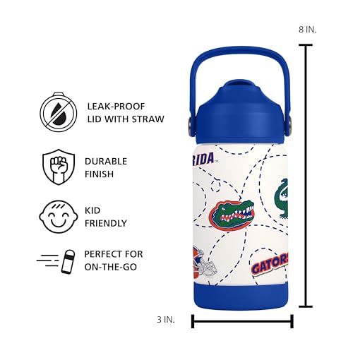 Image of Logo Brands NCAA Mascot Stainless-Steel Kids Bottle -Soft Silicone Mouthpiece, Easy To Carry, Kid-Friendly Design- Great For School & On-The-Go