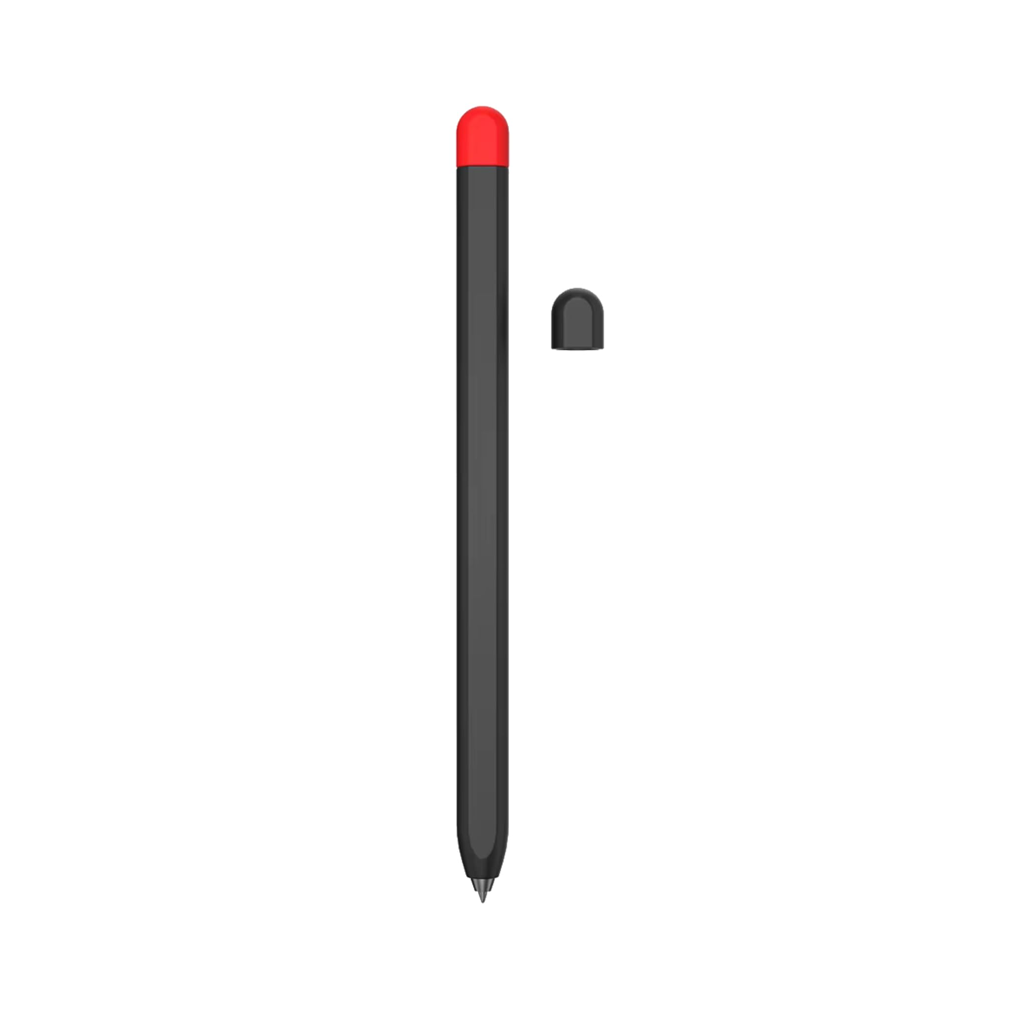 Ultra-Thin Silicone Sleeve for Galaxy Tab Pencil - Compatible with S7/S8/S9 Series - Enhanced Grip, Protective Cover (Black & Red)-image-39