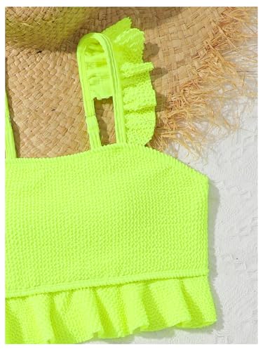 Image of Floerns Girl's 2 Piece Bathing Suit Ruffle Trim Summer Bikini Swimsuit