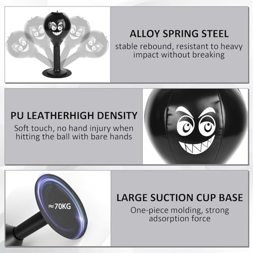 YYTECH Punchingball Tisch, Büro Punchingball, Mini Tischiboxsack mit Saugnapf und Luftpumpe, Desktop Punching Bag, Sandsack Boxsäcke, Punching Ball Set, für Chef, Kollegen, Freunde