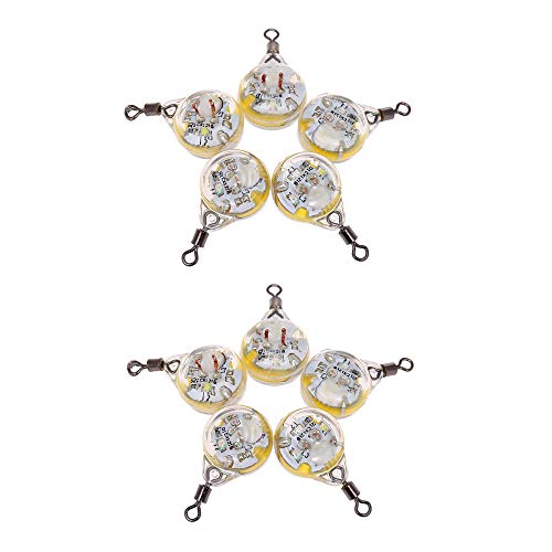 WINCSPACE Angelköder, leicht, tiefer Tropfen unter Wasser, Wasserauslösung, leichte Köder, Salzwasser, Süßwasser, Barsch, Heilbutt, Zandenköder, Lockstoff, 10 Stück (kleine Augen) Cover