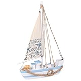 Nautische Geschenke Segelboot dekoration Mediterrane Art dekoratives Segelboot-Modell mit LED-Design, chic und styilish.Mini Segelboot