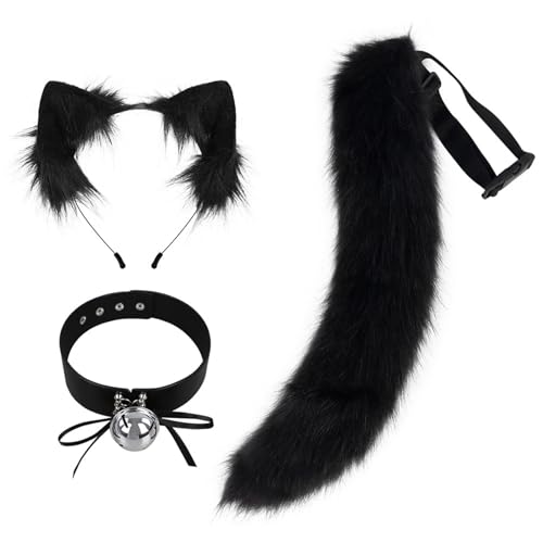 Bandeau oreilles de chat avec queue, le cadeau de déguisement idéal pour anniversaire