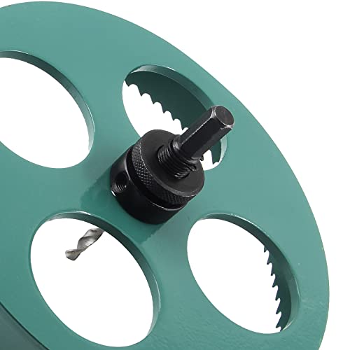 Image of 8-1 /4 Inch / 210mm Hole Saw with Heavy Duty Arbor, 8.25 Inch Hole Saw HSS Bi-Metal Hole Cutter Smoothly Cutting in Cornhole Boards, Plastic, Wood, Fiberboard, Drywall