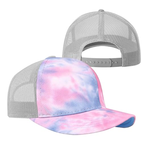 Image of TZ Promise Men Women Plain Cotton Trucker Cap with Breathable Mesh Back, Snapback Baseball Hats