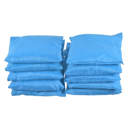 M METERXITY 10 Pack Cornhole Bean Bags - Canvas Sandbag with Plastic Particles, Apply to Bean Bag Throwing Games/Outdoor Activities(Blue)