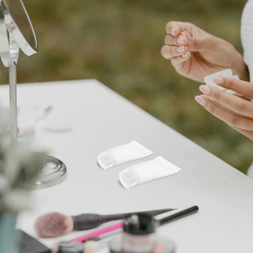 ULDIGI 50 Stück 50 Stück Reise Zahnpastatuben 5ml Nachfüllbare Kosmetik Quetschtuben aus Kunststoff mit Schraubverschluss Auslaufsichere Kleiner Flaschen für Lotion Creme und Shampoo