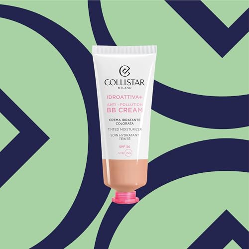Collistar Idroattiva+, BB Cream Viso Antipollution, 100H Feuchtigkeit, SPF 30, Unmerkliche Textur, für alle Hauttypen, auch empfindliche, Nr. 2 Medium, 50 ml