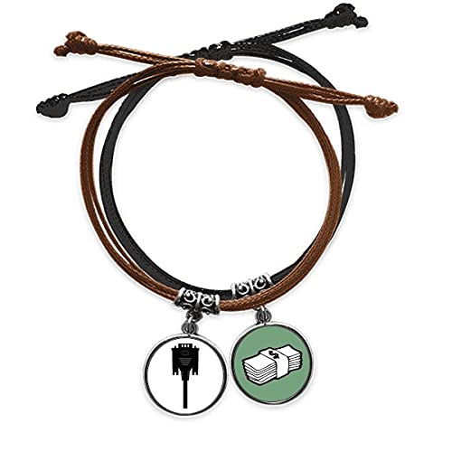 Pulsera de cuero negro con cable integrado para no quedarte sin batería