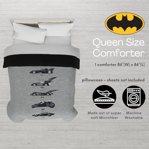 Image of Franco Collectibles Batman DC Comics Classic Bedding Super Soft Cozy Microfiber Reversible Comforter, Queen, (Officially Licensed Product)