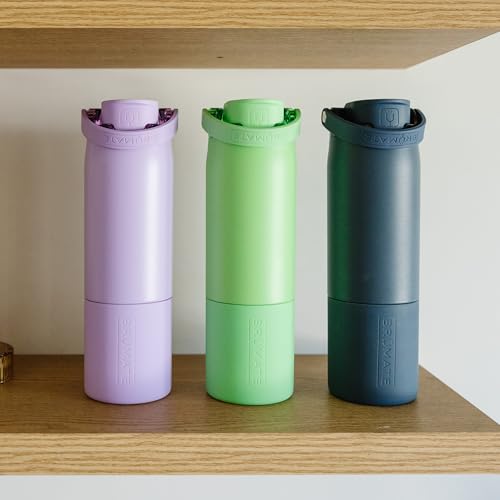 Image of BruMate Rise 35oz Water Bottle With 100% Leakproof Covered Silicone Straw | Insulated Stainless Steel Water Bottle With Removable Straw | Fast Flow | Soft Sip Silicone Spout | BPA-Free (Dark Aura)