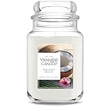 Yankee Candle Large Jar Scented Candle with up to 150 Hour Burn Time, Premium Plant Wax Blend for Consistent Burn, 22 oz Jar Candle with Room Filling Fragrance, Coconut Beach
